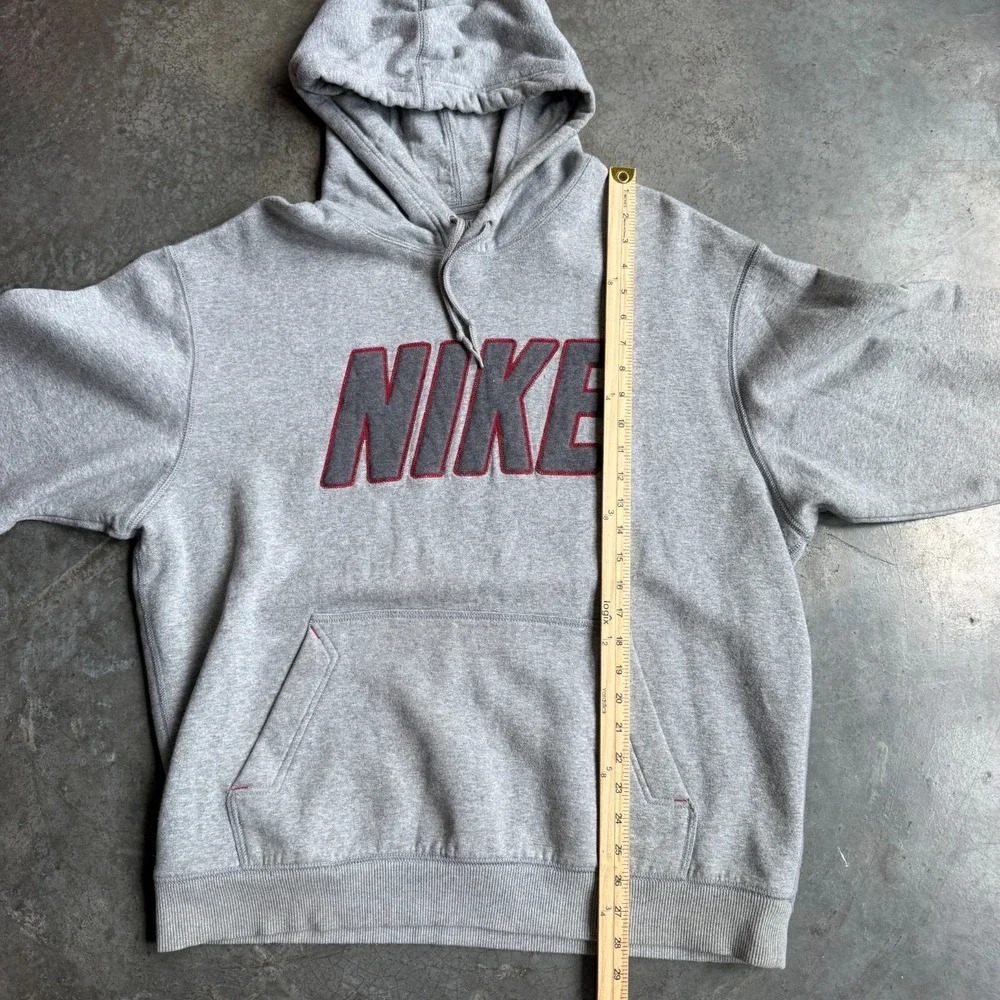 Vintage Y2K Nike Spellout Hoodie Sweatshirt Gray Mens XL 2000s Silver Tag 23x28